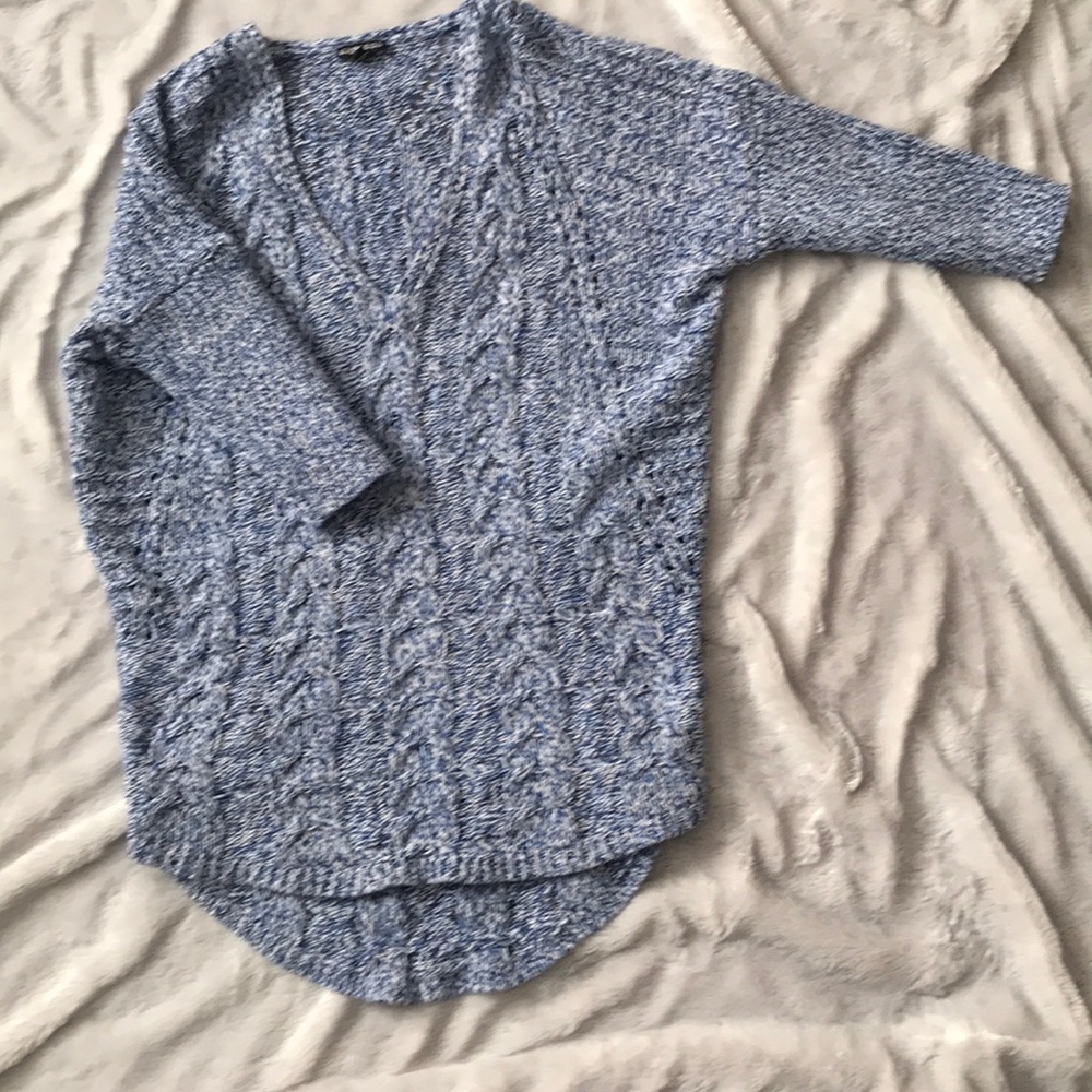 Express blue Merle’s 3/4 sweater small